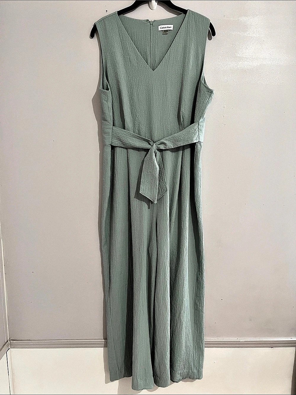 Calvin Klein Women's Wide Leg Jumpsuit Green Size 14